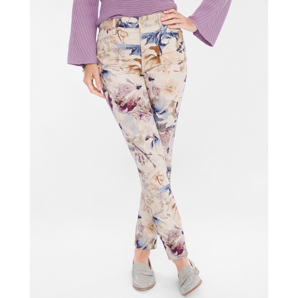 Chico’s Floral Sateen Jeggings